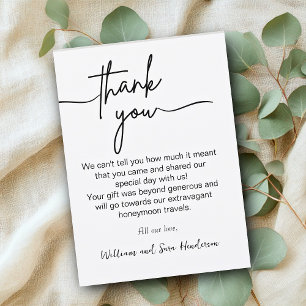 Thank You Script Wedding Thank You Postcards