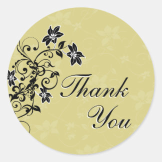 Thank You Seal - Black and Gold Floral