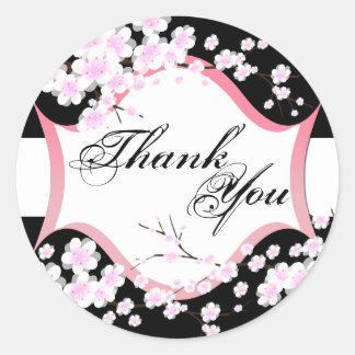 Thank You Seal - Black & White Blossoms Wedding