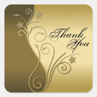 Thank You Seal - Classy Brown & Gold Wedding