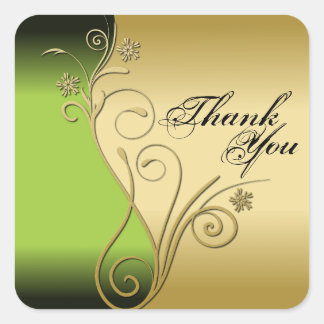 Thank You Seal - Classy Green & Gold Wedding