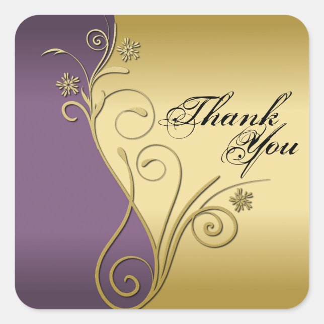 Thank You Seal - Classy Purple & Gold Wedding (Front)