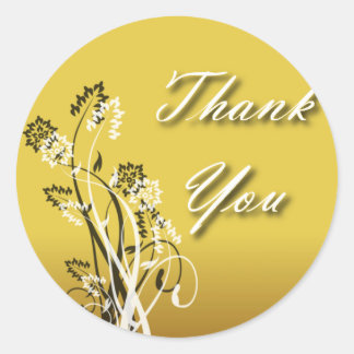 Thank You Seal - Gold, Black and White Floral