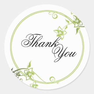 Thank You Seal - Green & White Floral Wedding