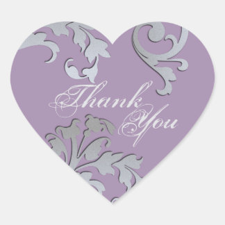 Thank You Seal - Purple & Silver Floral Wedding