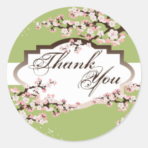 Thank You Seal - Sage Green Cherry Blossom Wedding
