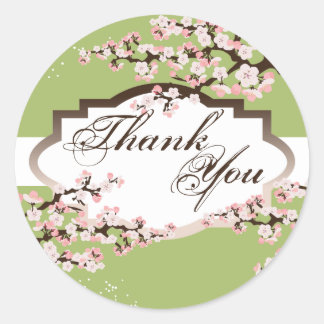 Thank You Seal - Sage Green Cherry Blossom Wedding