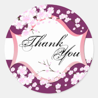 Thank You Seal - Sangria & White Blossoms Wedding