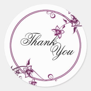 Thank You Seal - Sangria & White Floral Wedding