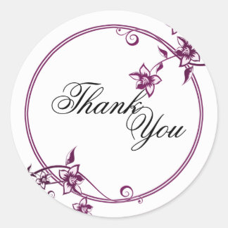 Thank You Seal - Sangria & White Floral Wedding