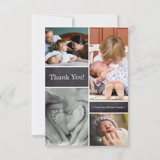 Thank you, second baby birth announcement (Front)