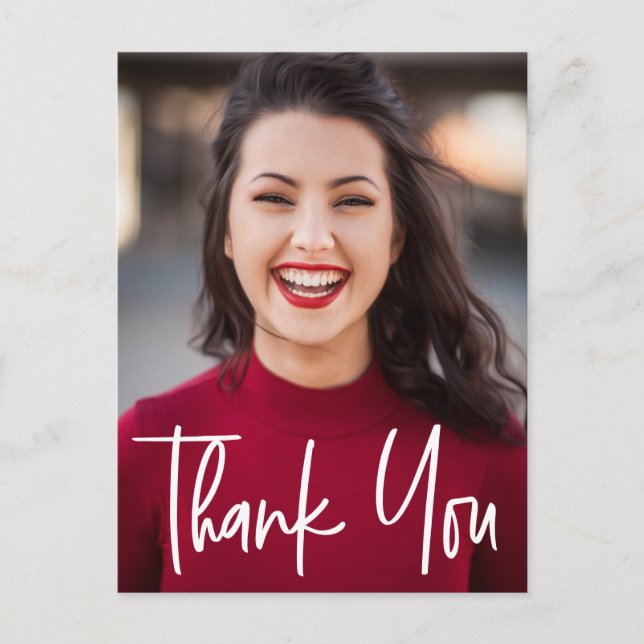 Thank you Senior Graduation Photo Announcement Postcard (Front)