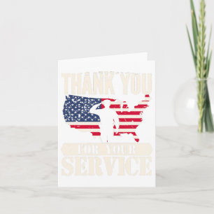 Thank You Service Veteran America Patriot Military Card