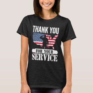 Thank You Service Veteran Salute Patriot Military  T-Shirt