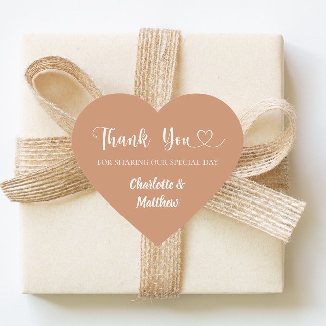 Thank you sharing our day terracotta cream wedding heart sticker (Creator Uploaded)