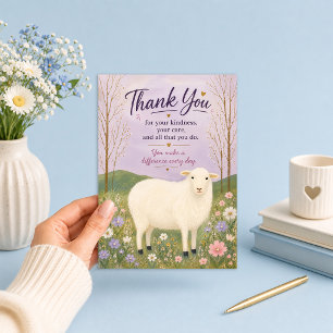 Thank You Sheep Meadow Appreciation Greeting Card