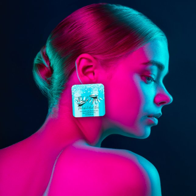 Thank You Shopping Diamond Drips Nail Blue Square Sticker (Thank You Shopping Diamond Drips Nail Blue Square Sticker )