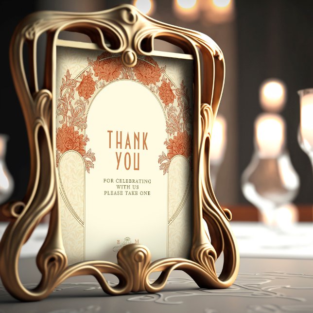 Thank You Sign Guests Art Nouveau William Morris (Creator Uploaded)
