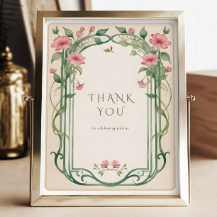 Thank You Sign Guests Vintage Art Nouveau