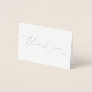 Thank You Silver Foil Minimalist Wedding Thank you Card