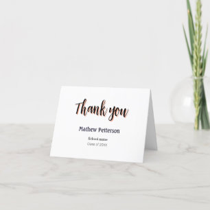 thank you simple black red classy add graduation card