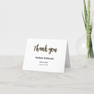 thank you simple black red classy add  graduation  card