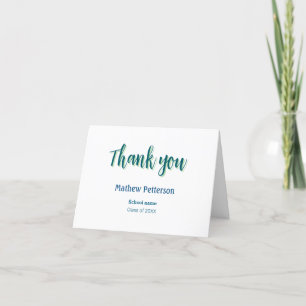 thank you simple black red classy add graduation card