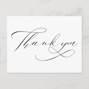 Thank You Simple Elegant Modern Calligraphy Script Postcard