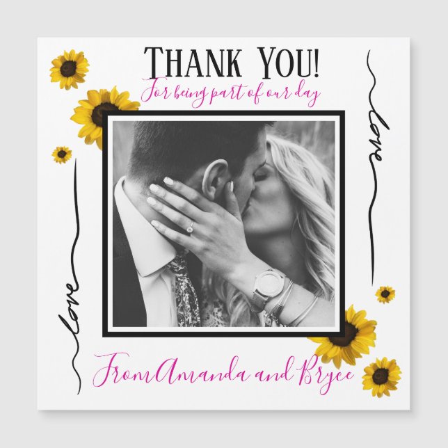 Thank you simple golden sunflowers (Front)