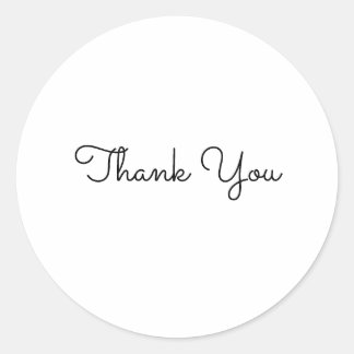 thank you simple minimal text style card classic round sticker