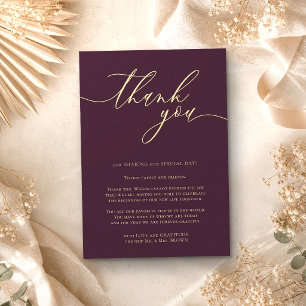 Thank you simple minimalist Midnight Fig Enclosure Card