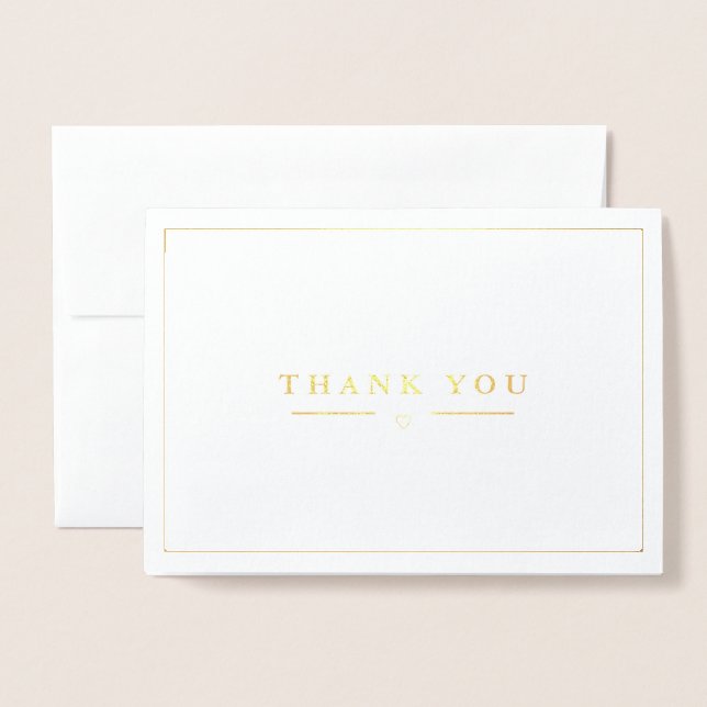 Thank You simple Modern Silver Foil Card (Front With Envelope)