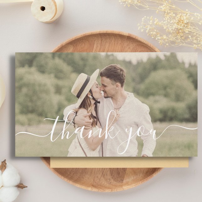 thank you simple script wedding photo note card (Creator Uploaded)