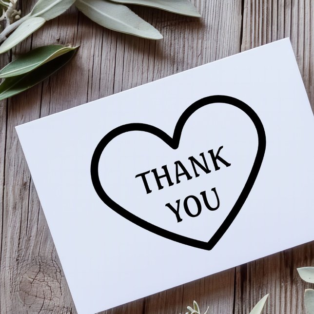 Thank You Simple Stylish Heart Wood Art Stamp (Creator Uploaded)