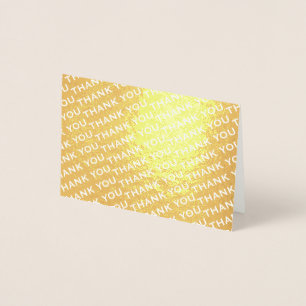 Thank You Simple Typography Pattern Folded Note Foil Card