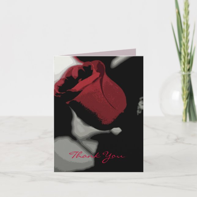 Thank You - Single Rose (Abstract) Card (Front)
