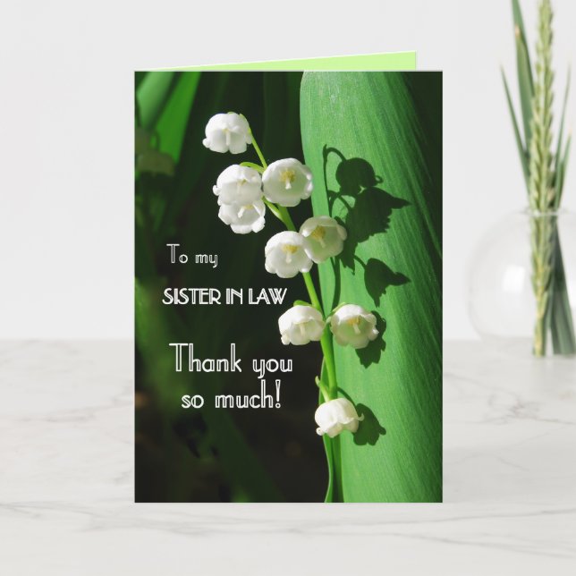 Thank You, Sister-in-Law, Lily of the Valley You Card (Front)