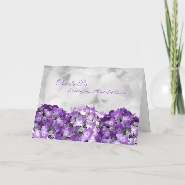 Thank You Sister Maid of Honour Custom Note Card (Front)