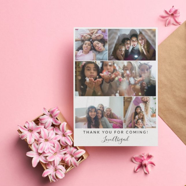 Thank You Sleepover Girl's Party Photo Collage (Creator Uploaded)