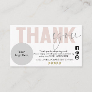 Thank you, small business, package insert