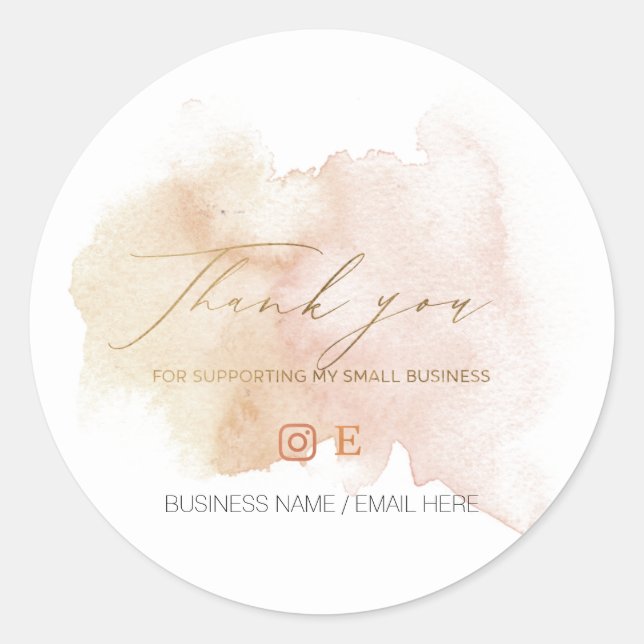 Thank you, small business, shop small classic round sticker (Front)