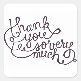 thank you small square stickers