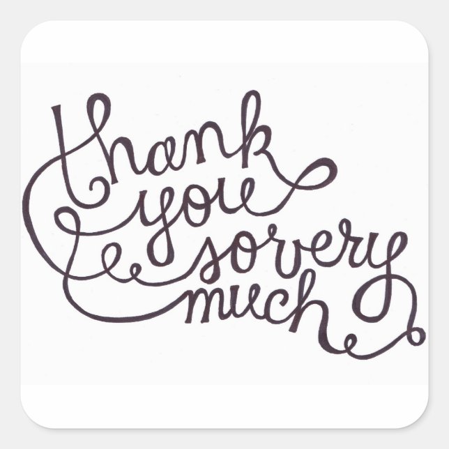 thank you small square stickers (Front)