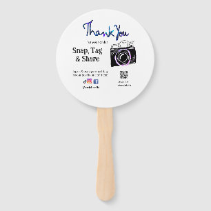 Thank you snap tag share media camera add socials hand fan