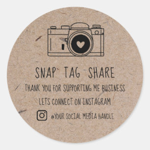 Thank You Snap Tag Share Social Media Kraft Paper
