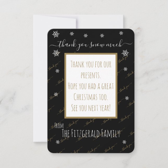 Thank You Snow Much Christmas Custom Personalised (Front)