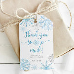 Thank you snow much gift tags<br><div class="desc">Silver,  blue snowflakes "Thank you snow much" Gift Tags.
Matching items available.</div>