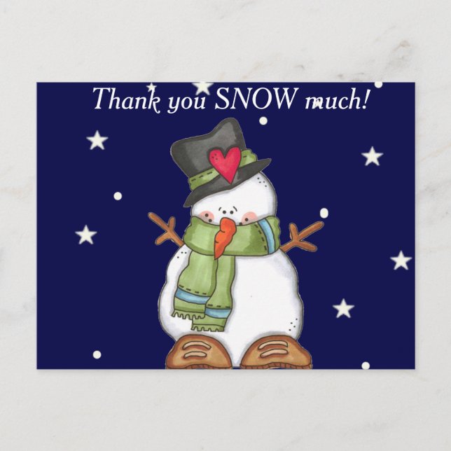 Thank You Snow Much (personalise) Postcard (Front)