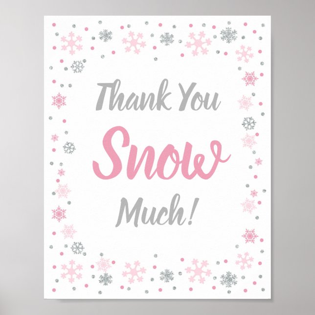 Thank You Snow Much Winter Favour Sign (Front)