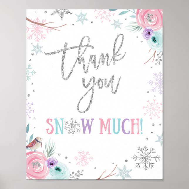 Thank You Snow Much Winter Onederland Birthday Poster (Front)